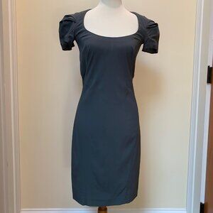 Zac Posen Cap Sleeve Sheath Dress Grey Size 4